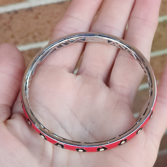 Sterling Bella Etoile Enameled Diamond Bangle Bracelet - Picture 6 of 10